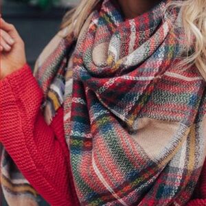 Scarf Shawl Thick Warm Plaid Print
